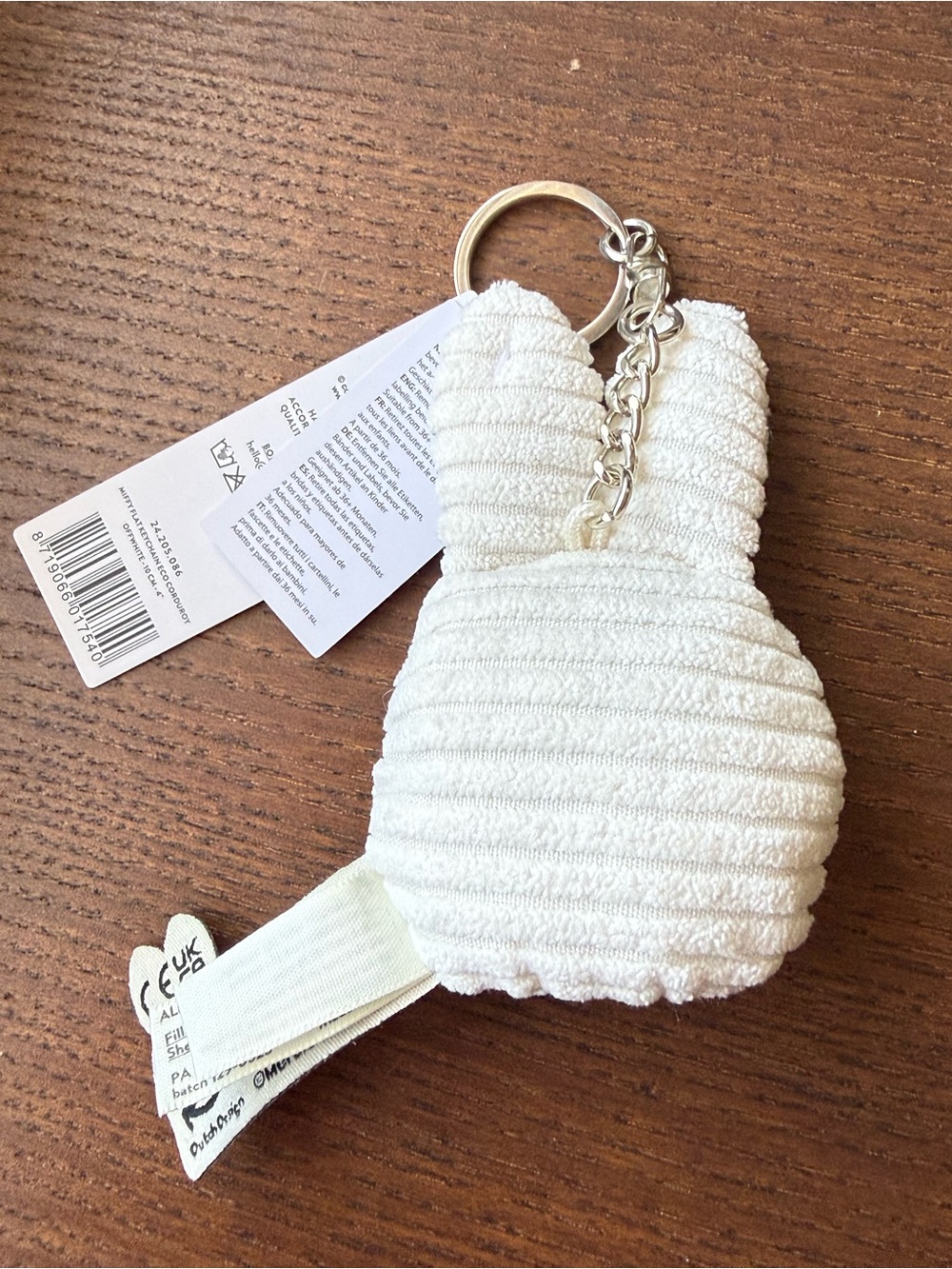 Miffy Bon Ton Toys Flat ECO Corduroy Keychain Bag Charm - Off White - Picture 2 of 11